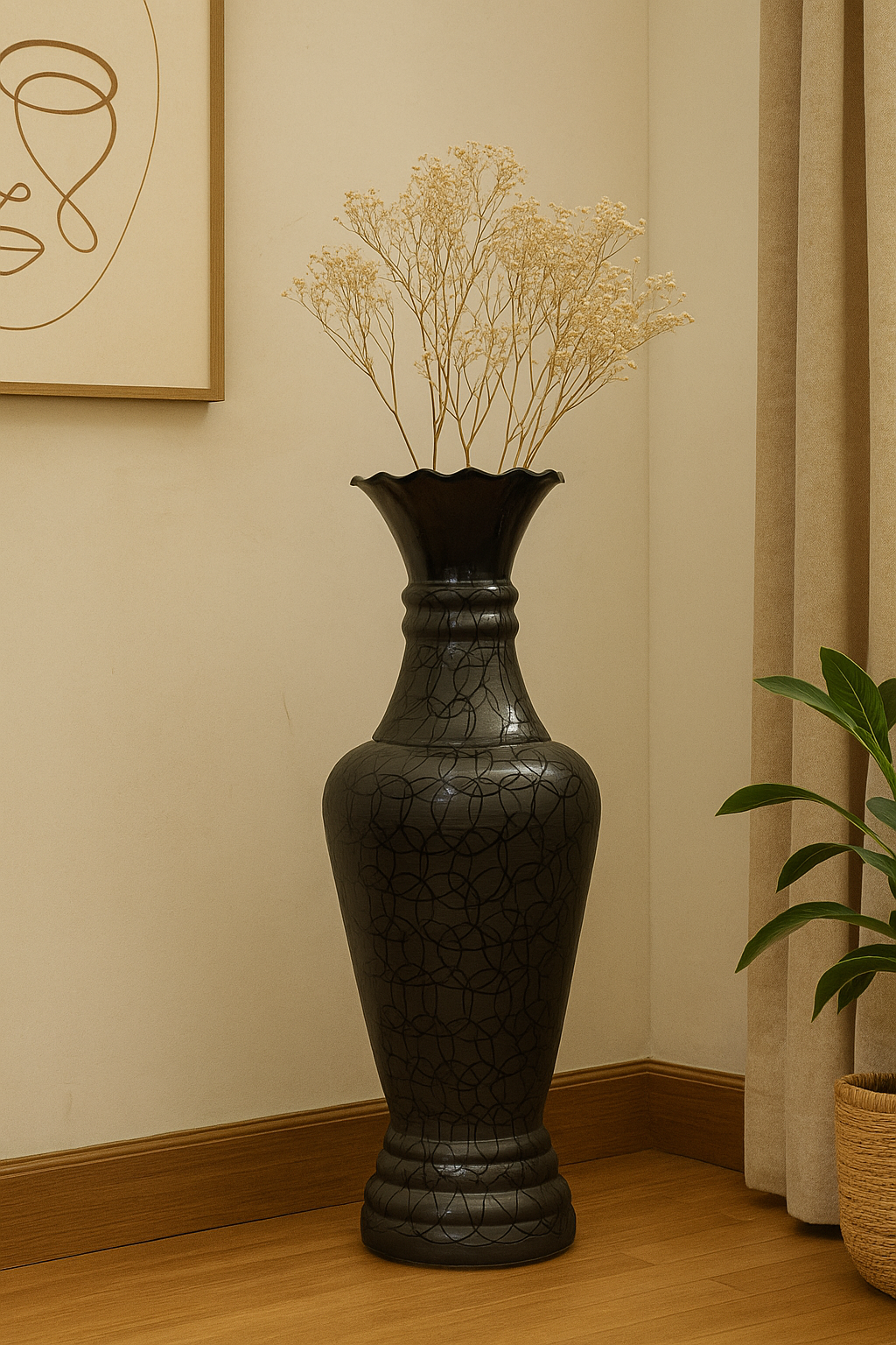 Ebony Bloom Floor Vase