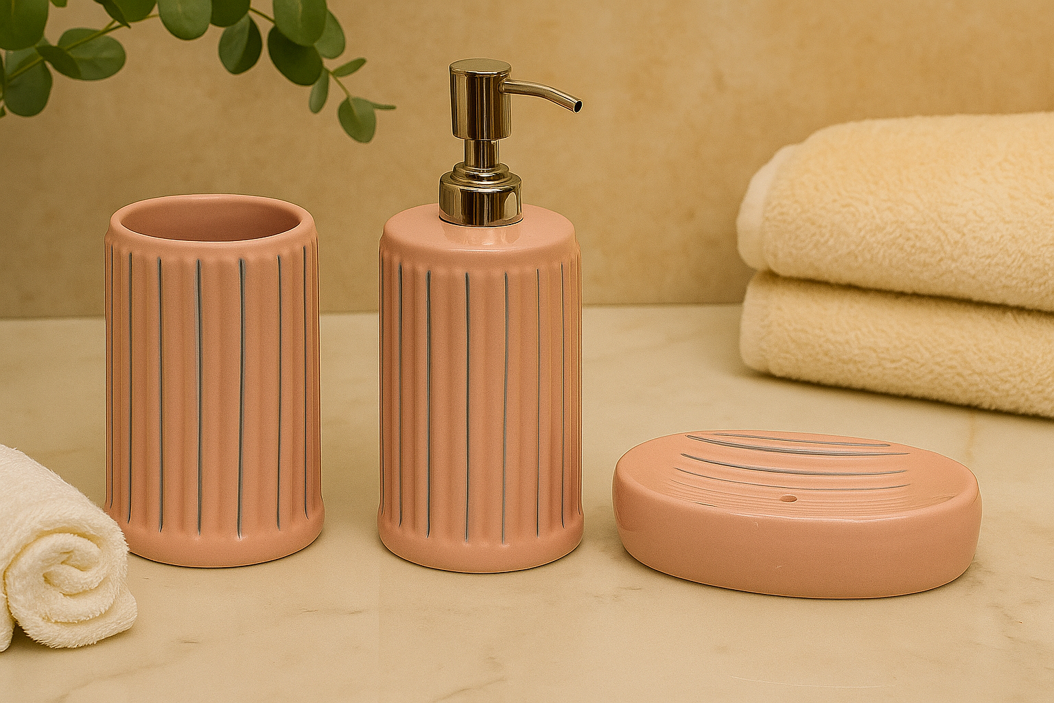 Blush Groove Bath Set